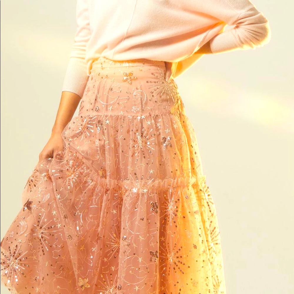 Edita Sequined Tulle Maxi Skirt